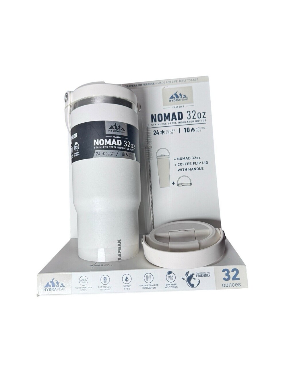 Limited Edition Hydrapeak Nomad 32 Oz Set w/Handle & Straw Stainless Steel